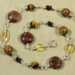 Citrine Garnet, Pietersite, Tigers Eye Wire Wrap Necklace