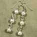 Triple White Potato Pearl Wire Wrap Earrings
