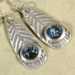 Fine Silver Leaf Earrings wit Dichroic Glass