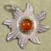 Fine Silver & Carnelian Sun Pendant