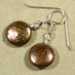 Simple Bronze Pearl Wire Wrap Earrings