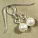 Single White Potato Pearl Wire Wrap Earrings