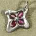 Small Fine Silver & Ruby Cross Charm